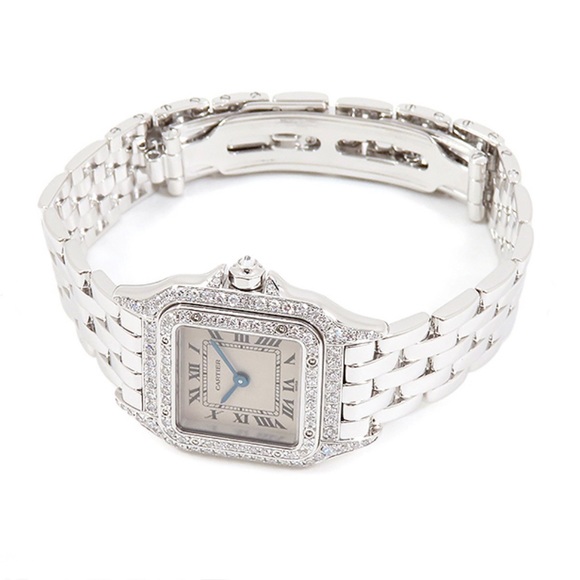 CARTIER PANTHERE 23mm 18K White Gold 0.88TCW DIAMOND Watch